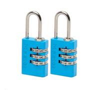 Master Lock 7620EURTCOL Lot de 2 Cadenas à Combinaison Programmable en Aluminium, Couleur Aléatoire, 2 x 5,5 x 0,9 cm