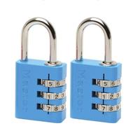 Master Lock 7630EURDCOL Cadenas à Combinaison Programmable en Aluminium, Couleur Aléatoire, 3 x 6,5 x 1,3 cm (Lot de 2)