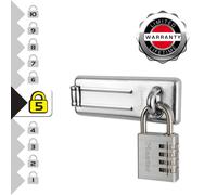 Master Lock 7640704EURD Pack Comprenant un Moraillon de Porte et un Cadenas à Code