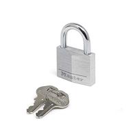 Master Lock Cadenas en aluminium brossé 40 mm – Anse Ø 6 mm, 4 clés incluses