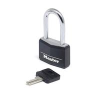 Master Lock 9140EURDBLKLF Cadenas n Aluminium Massif recouvert de Vinyle avec Anse Moyenne, noir, 4 x 7,6 x 1,3 cm