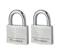 Master Lock Cadenas 9140EURT Aluminium 40 mm Lot de 2 Gris