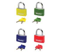 Master Lock 9141EURDCOL Cadenas n Aluminium Massif recouvert de Vinyle, Couleur Aléatoire, 4 x 5,9 x 1,3 cm