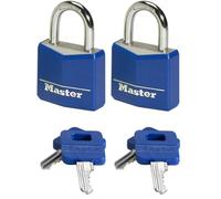 Master Lock 9141EURDCOL Cadenas n Aluminium Massif recouvert de Vinyle, Couleur Aléatoire, 4 x 5,9 x 1,3 cm (Lot de 2)