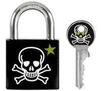 Master lock - 938763 - cadenas vestiaire motif tête de mort noir 30 mm Noir G