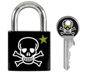 Master lock - 938763 - cadenas vestiaire motif tête de mort noir 30 mm Noir G