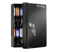 Master Lock Armoire à clés KB-25ML 25 crochets acier noir Fixation murale - 25 porte-clés inclus