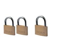 Master Lock CAD40T Pack de 2 Cadenas Magnum en Laiton Massif et oré, 5,4 x 4 x 1 cm & CAD30 Cadenas Magnum en Laiton Massif et oré, 4,3 x 3 x 0,8 cm