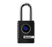MASTER LOCK Cadenas Bluetooth [Bluetooth Compatible avec Smartphones] [Anse Longue] [Etanche] 4401EURDLH - Idéal pour les portails et clôtures, espaces de rangement, garages, etc., Noir