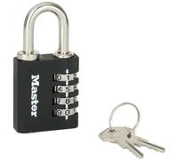 MASTER LOCK Cadenas en aluminium 4 chiffres - Avec clés de secours - 40mm - Noir