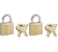 Master Lock Cadenas en Laiton pour Cave, Malle, vestiaire, 30mm avec Serrure à clé (Lot de 2)