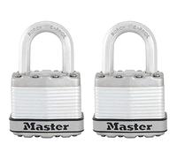 MASTER LOCK Cadenas Haute Sécurité [A cier Laminé] [Extérieur] [Pack de 2] M1EURT - Idéal pour les remises, les garages, les clôtures et les portails
