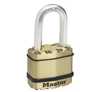 Master Lock Cadenas haute Sécurité [A cier laminé + Finition Laiton] [Extérieur] [Anse M] M1BEURDLF - idéal pour les Remises, les Garages, les Clôtures et les Portails Ocre 45 mm - 38 mm Shackle