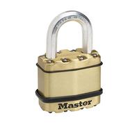 Master Lock Cadenas haute sécurité [A Clé] [Acier laminé + Finition Laiton] [Extérieur] M1BEURD - idéal pour les Remises, les Garages, les Clôtures et les portails Ocre