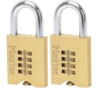 Master Lock Cadenas haute sécurité en laiton massif, avec combinaison à code programmable, largeur 51 mm 651EURD Or (Lot de 2)