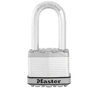 MASTER LOCK Cadenas Très Haute Sécurité [A cier Laminé] [Extérieur] [Anse L] M5EURDLH - Idéal pour les remises, les garages, les clôtures et les portails