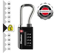 Master Lock 4696EURDBLK Cadenas à Combinaison TSA, Noir, 10,6 x 3,5 x 1,4 cm