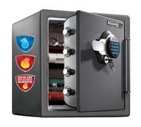 Master Lock Coffre Fort Anti Feu et Etanche à Code et à Clef, triple protection - vol, incendie et inondation, Combinaison Electrique et à Clef, 33.6L, 45.3 x 41.5 x 49.1 cm