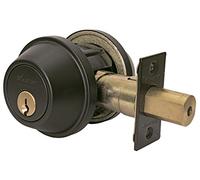 Master Lock DSCHSD10B Pêne dormant à cylindre unique robuste de qualité 2 avec butée de bosse, finition bronze huilé