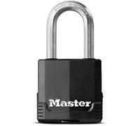 Master Lock Mixte Cadenas d’extérieur de haute sécurité à anse longue à clé en acier laminé avec revêtement anti rouille, Acier, 5,8 cm x 4,9 cm x 2,7 cm