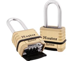 Master Lock ProSeries Cadenas en laiton, définissez votre propre serrure à combinaison, serrures de qualité commerciale avec code pour outils, clôtures, portails, 6,3 cm de large, 1177D