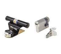 Master Lock Protector pour Porte de Garage Basculante avec Serrure à Clé, Noir & Yale YC1000+ Demi-Cylindre de Serrure 30x10 mm pour Porte Extérieure/Entrée/Garage, 6 Goupilles, 4 Clés, Nickelé