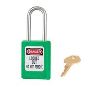 Master Lock S31GRN Cadenas de Consignation en Thermoplastique pour Installations Mécaniques, Vert, Anse 3,8 x 1,6 cm