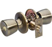 Master Lock Tulipe à clé Bouton de porte d'entrée de gamme Entrée à double cylindre avec pêne dormant Combo Antique Brass/Brass