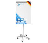 Master of Boards | Chevalet de conférence avec roulettes, support 73 x 104 cm | Piranha | Réglable hauteur jusqu'à 210 cm, inscriptible, effaçable à sec, magnétique | Paperboard