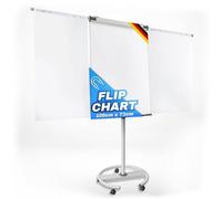 Master of Boards | Chevalet de conférence avec roulettes, support 73 x 104 cm | Shark Premium | Réglable hauteur jusqu'à 210 cm, inscriptible, effaçable à sec, magnétique | Paperboard