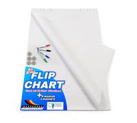 Master of Boards - Kit de démarrage Flipchart - Chevalet - Inclus 20 feuilles, 4 marqueurs, 5 aimants - Flipchart Starter Set - Équipement ideal pour le bureau, l'école ou la maison