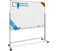 Master of Boards | Tableau blanc | Whiteboard laqué | Résistant aux rayures et magnétique | Tableau pivotant sur pied | 120x180 cm