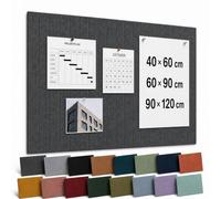 Master of Boards Tableau d'affichage en feutre Groove Board - Gris foncé | Tableau mémo acoustique autocollant en feutre polyester avec surface rainurée et bandes adhésives