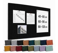 Master of Boards Tableau d'affichage en feutre Groove Board - Noir - 60 x | Tableau mémo acoustique autocollant en feutre polyester avec surface rainurée et bandes adhésives