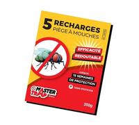 MASTER TRAP BY FAVEX - Recharges anti-mouches 5 x 50 g - Attractif extérieur - Piège à mouches - Protection jusqu'à 15 semaines