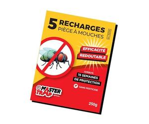 MASTER TRAP BY FAVEX - Recharges anti-mouches 5 x 50 g - Attractif extérieur - Piège à mouches - Protection jusqu'à 15 semaines