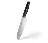 MasterChef Couteau Santoku Professionnelle | Acier Inox à Haute Teneur en Carbone, Triple Poignée Rivetée, Pleine Soie avec Mitre, Lame de 18 cm