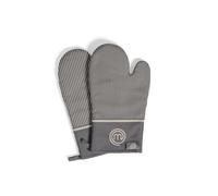 MasterChef Gant Four Anti Chaleur, Maniques Cuisine, Jusqu'à 250°C, 100% Coton, avec Le Logo et l'attache de Suspension, 1 Paire, Gris