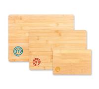MasterChef Planches à Découper Bambou, Lot de Planche à Découper Bambou | 38cm x 27,5cm/34cm x 23,5cm/23cm x 15cm, Antibactérien Surface, pour la Découpe Pain, Légumes, Fruits & Viande