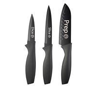 MasterChef Set Couteau Cuisine, Couteaux compris Couteau d'office, Couteau Universel et Couteau de Chef, Acier Inoxydable, Revêtement Antiadhésif, Manche Ergonomique