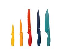 MasterChef Set Couteau Cuisine, Couteaux compris le Hachoir, Office, Chef, Legume & Eplucheur, Set Multicolores Inox avec Poignées Confortables, Collection Antirouille, 5 Pièces