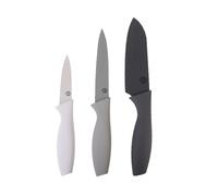 MasterChef Set Couteau Cuisine, Couteaux de Cuisine | compris Couteau d'office, Couteau Universel et Couteau de Chef, Inox, Antiadhésif, Manche Ergonomique, 3 Pièces