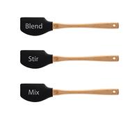 MasterChef Silicone Spatule Set, Ustensiles de Cuisine avec Manches en Bois, Têtes Résistant à la Chaleur, Lavable au lave-vaisselle, 3pcs, Longueur : 25cm, Lavable au Lave-vaisselle