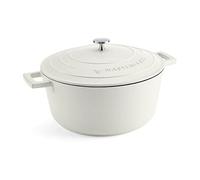 MasterClass Casserole 28 cm 5 l Induction revêtement antiadhésif Couleur crème