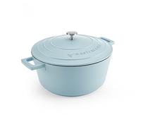 MasterClass Grand plat à four avec couvercle de 5 l/28 cm, fonte d'aluminium légère, convient pour l'induction, le four et les plaques de cuisson, couleur bleu ciel