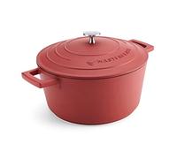 MasterClass Casserole 24 cm 4 L – Fonte aluminium, antiadhésive, induction, couvercle, rouge
