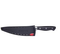 MasterClass Couteau de chef avec étui pour aiguiser les couteaux EdgeKeeper, acier inoxydable, 20 cm ( 8"), noir