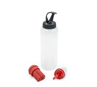 MasterClass Ensemble de bouteilles Barbecue avec 3 têtes interchangeables, bouteille de 350 ml pour marinades et vinaigrettes pour viandes et légumes grillés