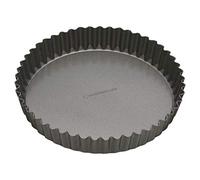 MasterClass Grand moule à tarte de, moule à quiche cannelé avec fond souple et antiadhésif PTFE, PFOA et BPA, acier au carbone robuste de 1 mm d'épaisseur, 30 cm (12 pouces) , Gris