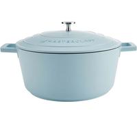 MasterClass Grand plat à four avec couvercle de 5 l/28 cm, fonte d'aluminium légère, convient pour l'induction, le four et les plaques de cuisson, couleur bleu ciel